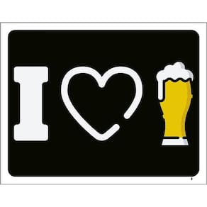 Placa Decorativa - I Love Beer Eu Amo Cerveja 36X46