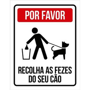 Placa Por Favor Recolha As Fezes Do Seu Cão Cachorro 36X46