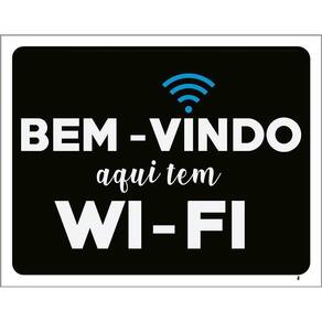 Placa Decorativa - Bem Vindo Aqui Tem Wi-Fi 36X46
