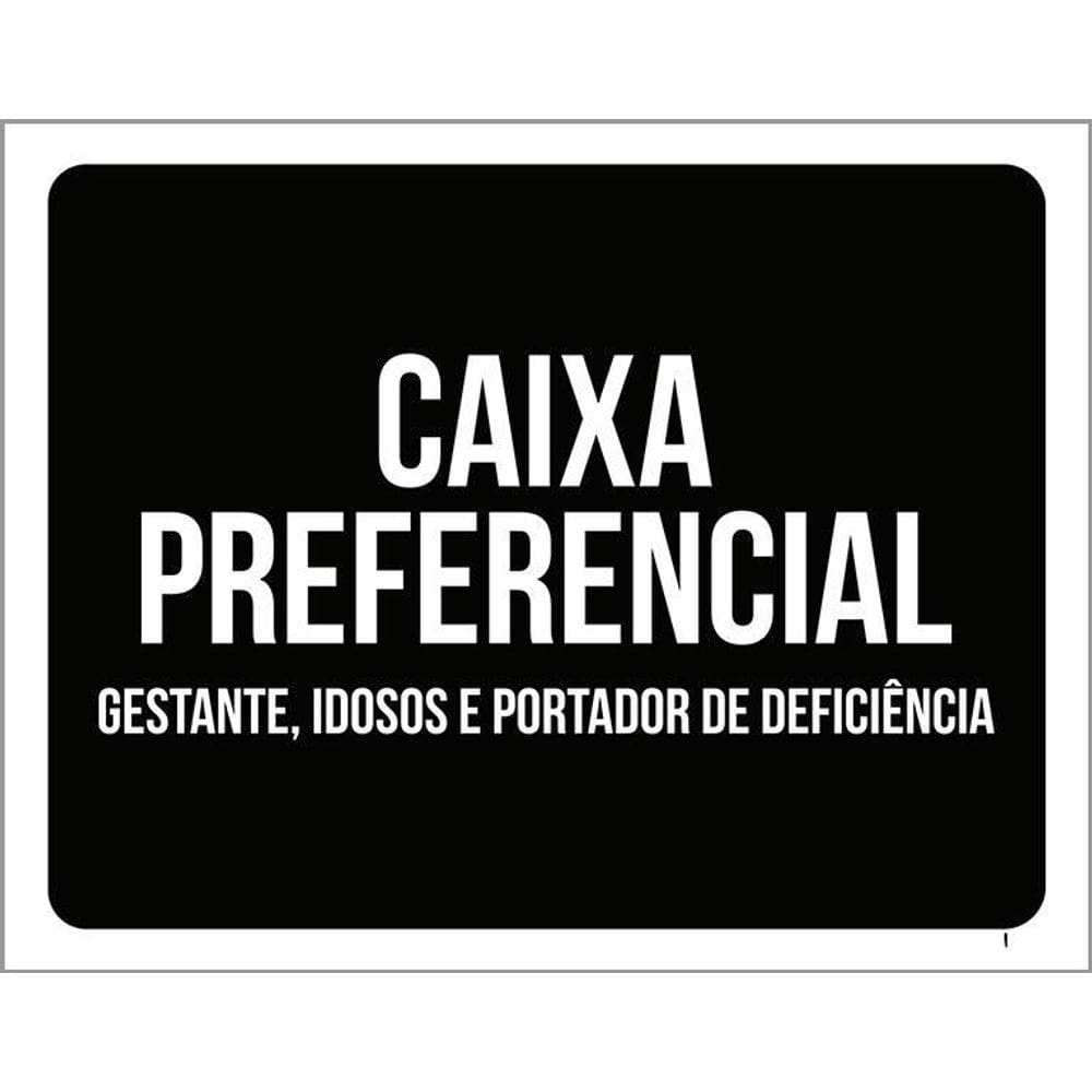Placa Sinalização Ambiente Caixa Preferêncial 36X46