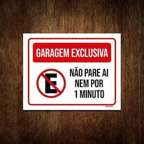 Placa De Sinalização Estacionamento Não Pare 1 Minuto 36X46