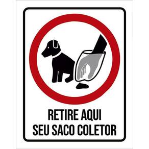 Kit 3 Placas Cachorro Retire Aqui Seu Saco Coletor
