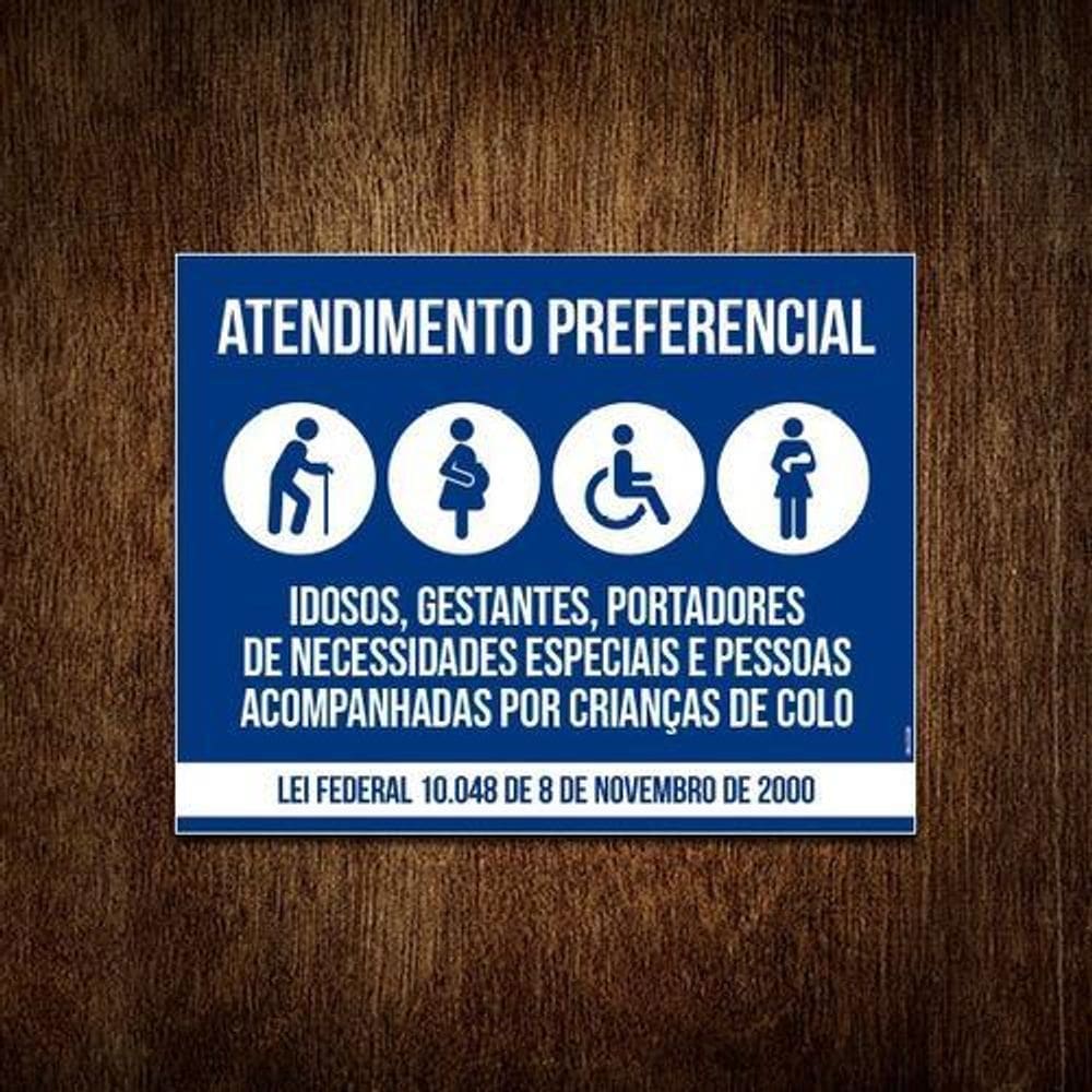 Placa Atendimento Portadores Necessidades 36X46