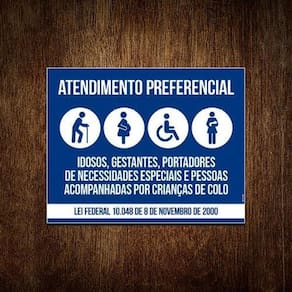 Placa Atendimento Portadores Necessidades 36X46