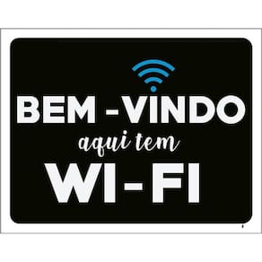 Placa Decorativa - Bem Vindo Aqui Tem Wi-Fi 36X46