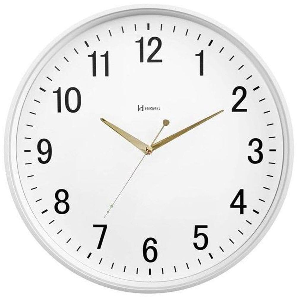 Relógio De Parede Branco Brilhante Herweg 6857-242