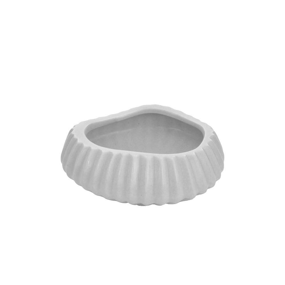Porta Velas Recife Branco 9X3.5X8.5Cm Cerâmica