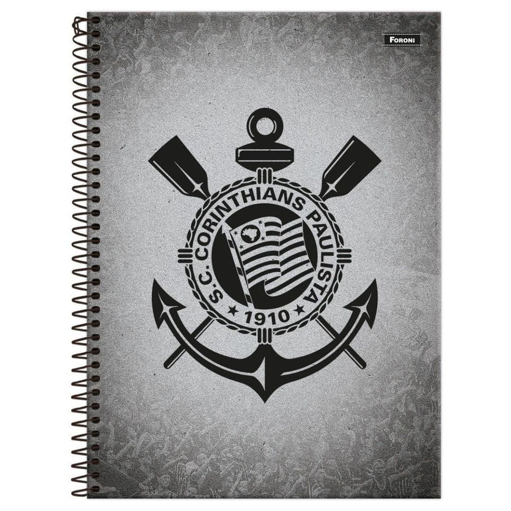 Caderno Corinthians Capa Dura Espiral 1 Matéria 80F Escolar