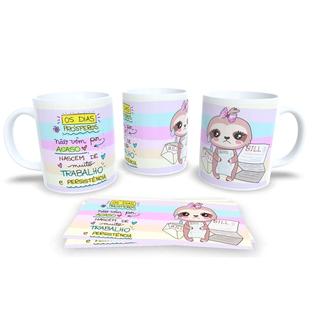 Caneca Branca de Porcelana Personalizada Frases Motivacionais