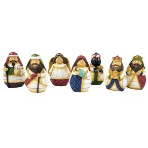 Presepio De Resina Colorido Natal 11Pc Mini Personagem