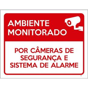 Kit 3 Placas De Sinalização - Ambiente Monitorado