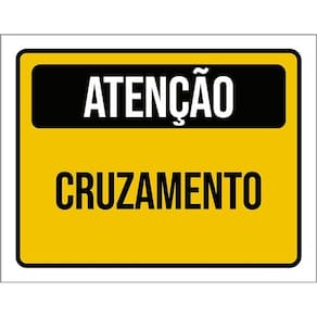 Placa Sinalização Atenção Cruzamento 36X46