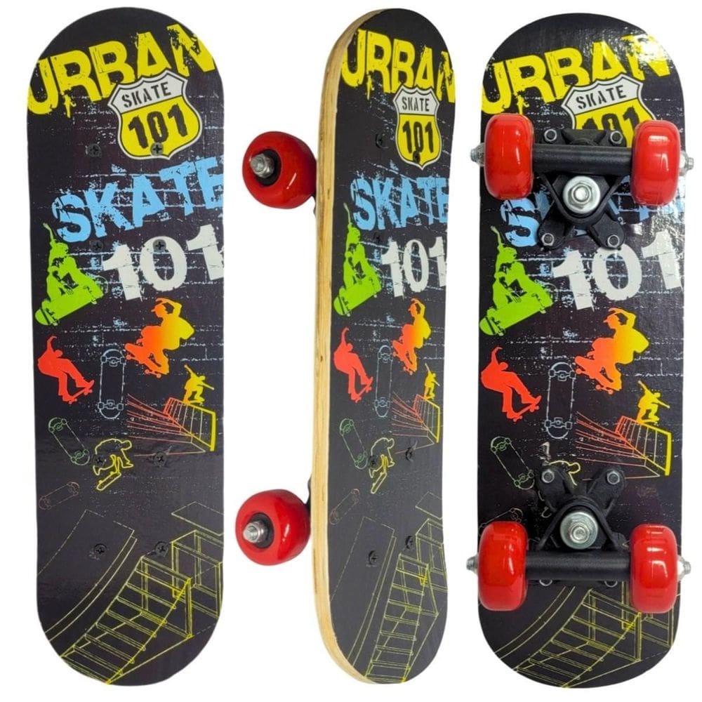 Mini Skate Madeira Infantil Completo Montado Até 30 Kg