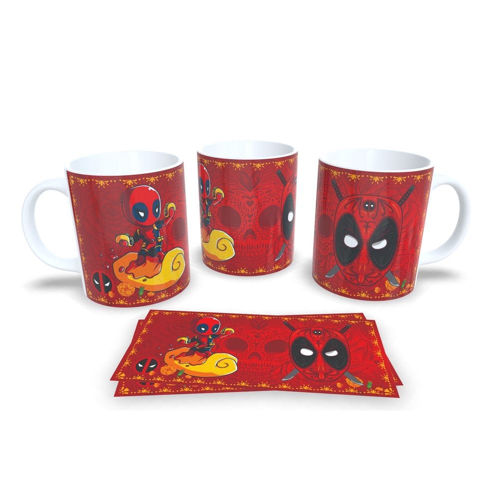 Caneca Branca de Porcelana Personalizada Dia dos Mortos