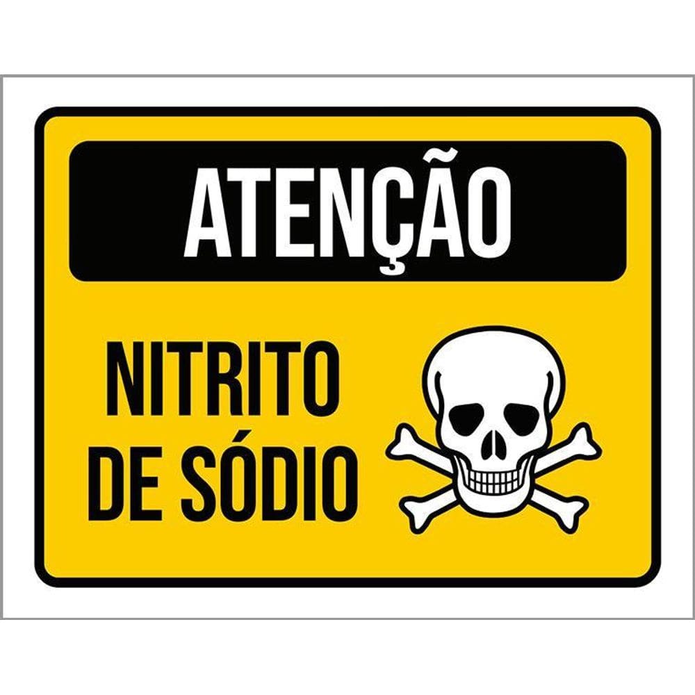Placa De Sinalização - Atenção Nitrito De Sódio 36X46