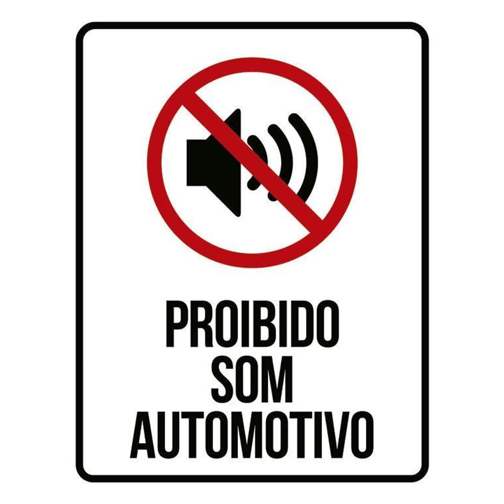 Kit 3 Placas Proibido Som Automativo Ícone 27X35