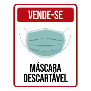 Placa Cuide-Se Vende-Se Máscara Descartável 36X46