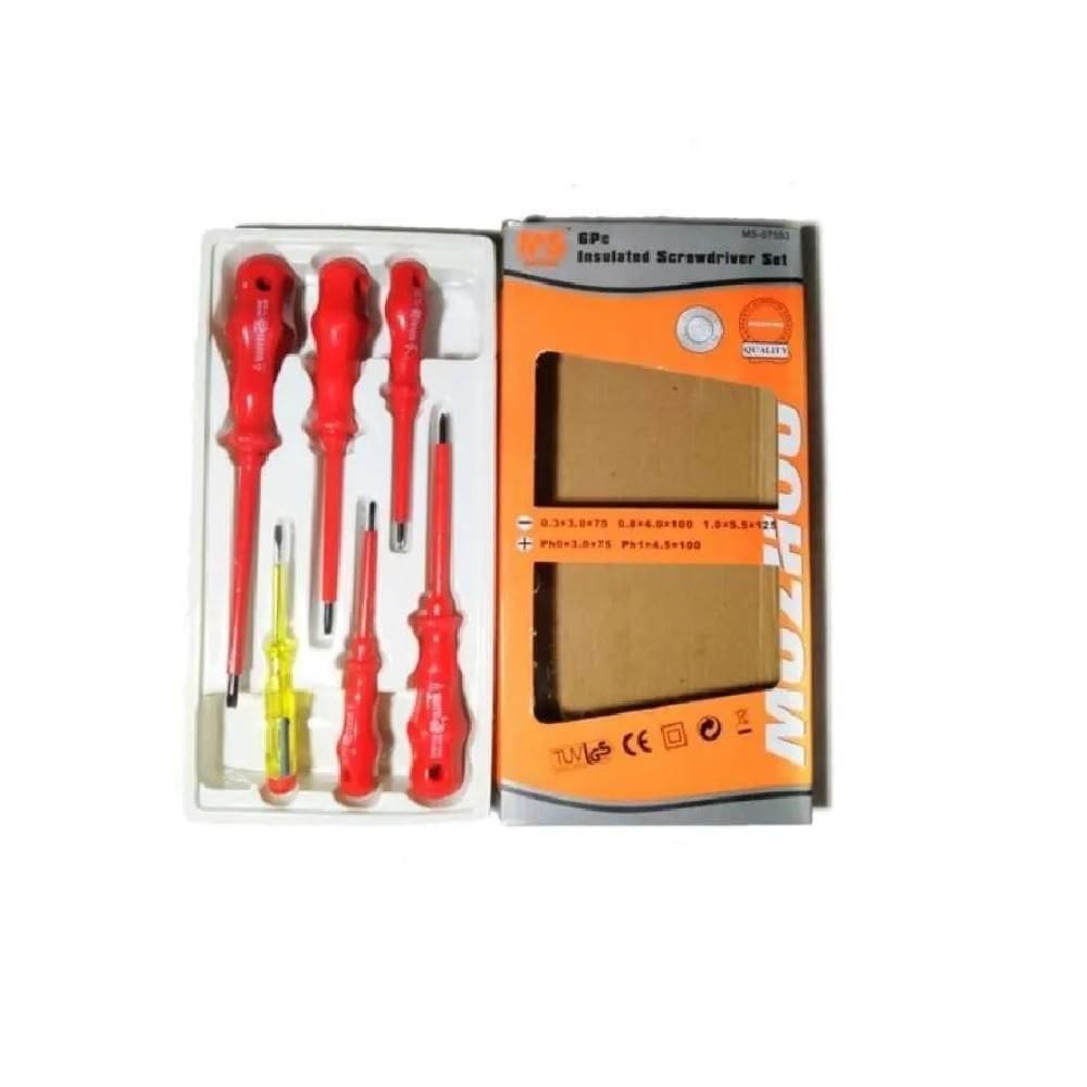 Kit Jogo De Chaves Fenda E Philips Isolada 1000v Imantada 6 Peças Eletricista