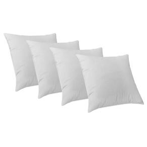 4 Capas Almofada Luxo 50X50 Suede Premium Com Ziper Branco