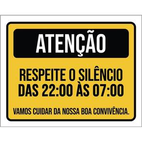 Kit 3 Placas Cuidado Respeite O Silêncio Boa Convivência
