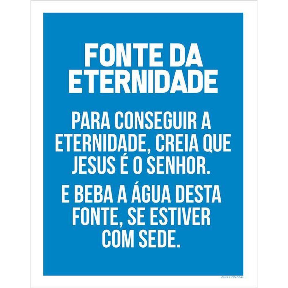 Placa Gospel - Fonte Da Eternidade Jesus É O Senhor 36X46