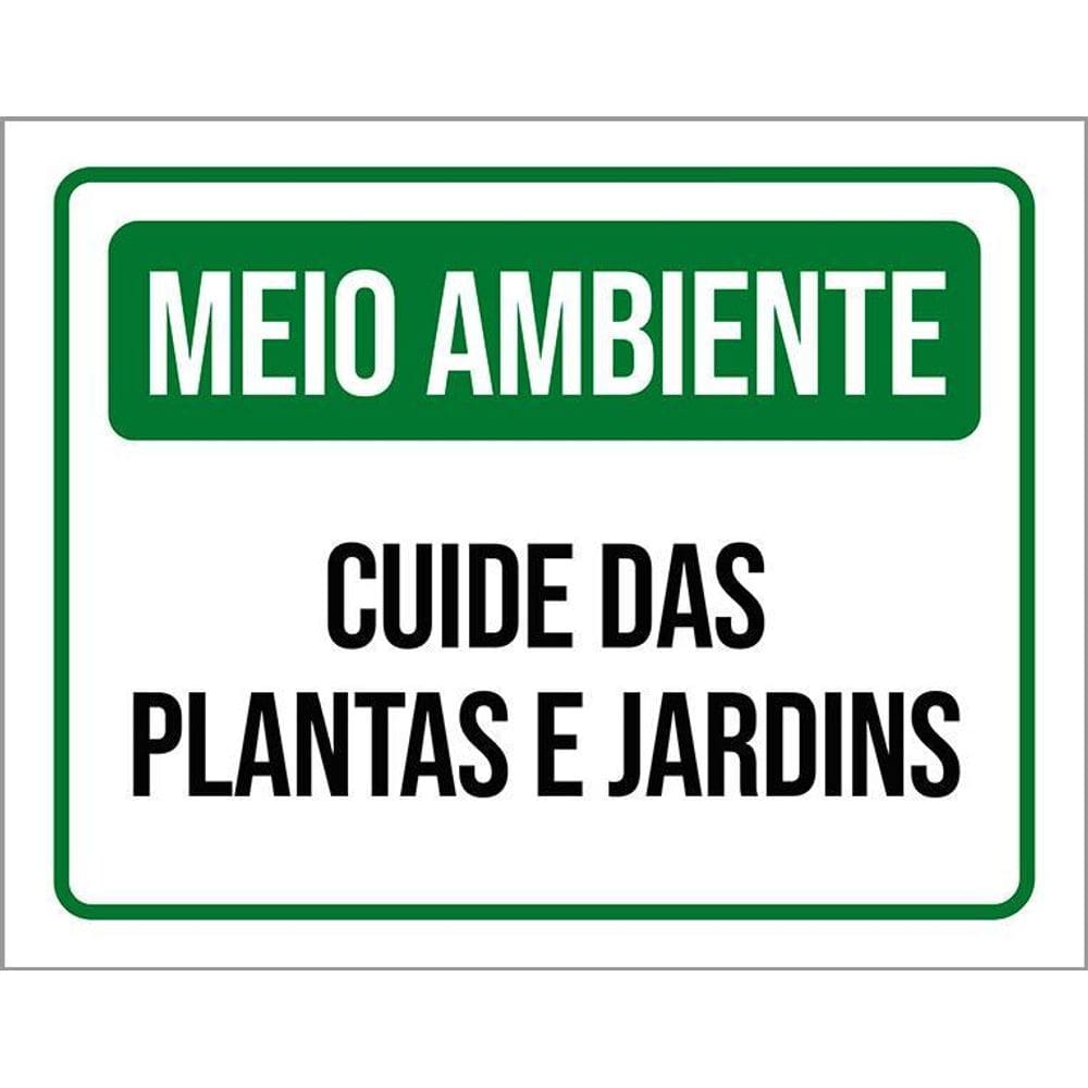 Kit 3 Placas Meio Ambiente Cuide Das Plantas E Jardins