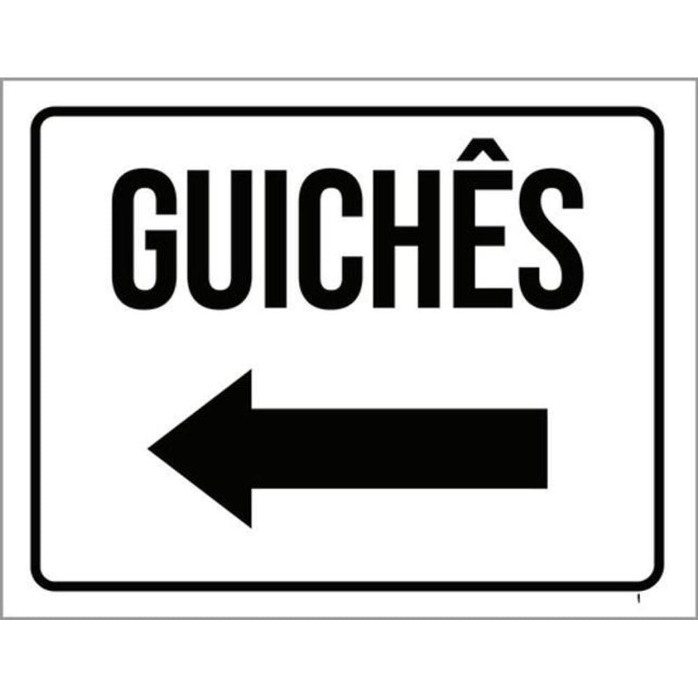 Kit 3 Placas Guichês Seta Esquerda