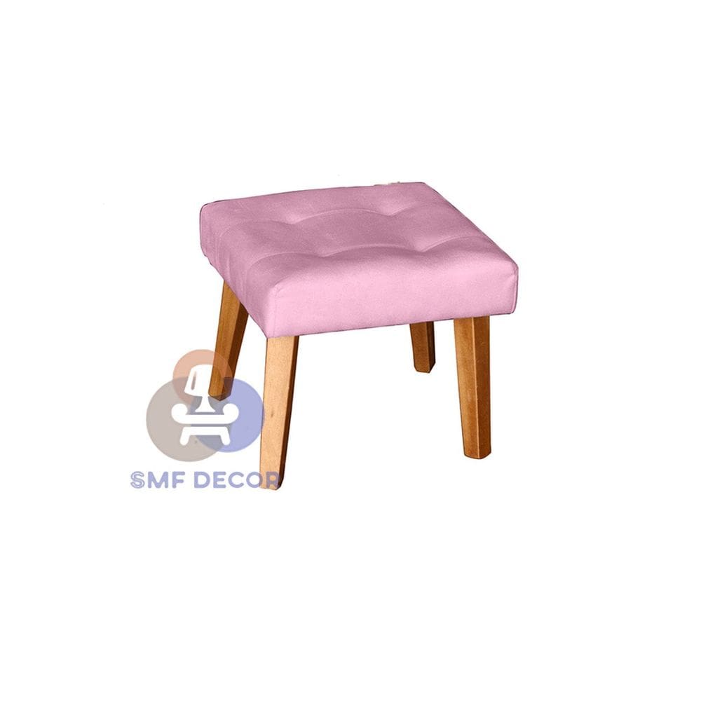 Puff Banqueta Decorativa Glamour Dubai Com Pés Quadrado
