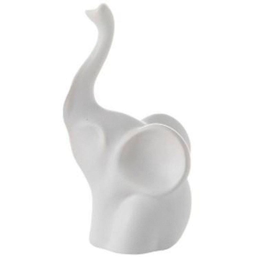 Escultura Elefante Cinza 9.5X18X7.5Cm Cerâmica