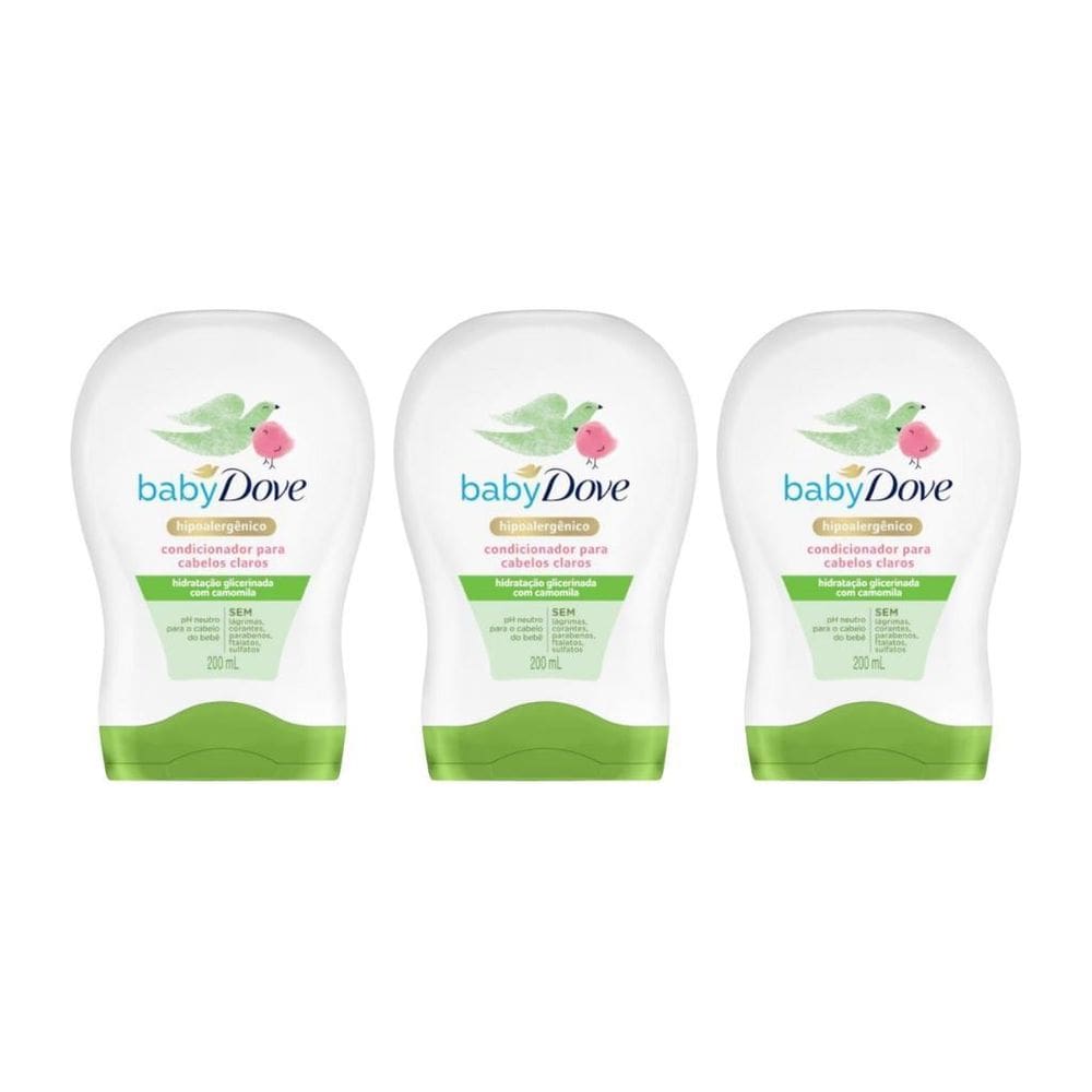 Condicionador Dove Baby 200Ml Hidra Enriquecida Claros - 3Un