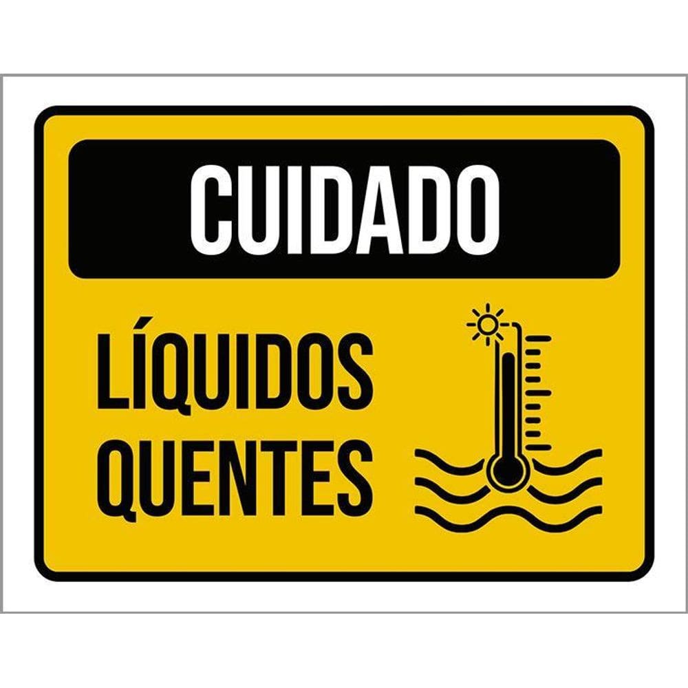 Kit 3 Placas Cuidado Líquidos Quentes