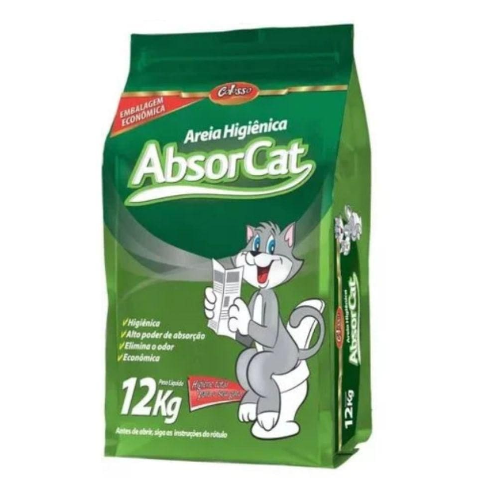 Areia Higiênica Para Gatos Absorcat Colosso Mais Fina 12Kg