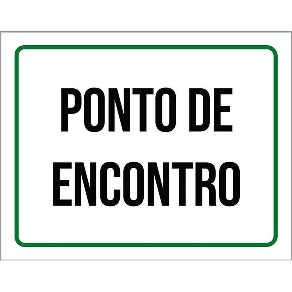 Placa Verde Sinalização Ponto De Encontro 36X46