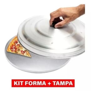 Kit 1 Forma Pizza 35cm + 1 Tampa Abafador P/ Forma Pizza 35cm