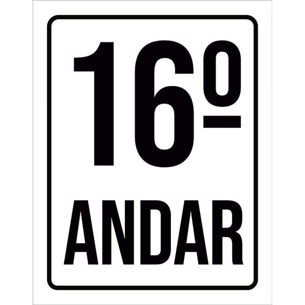 Kit 3 Placas Sinalização Ambiente Identificação 16º Andar