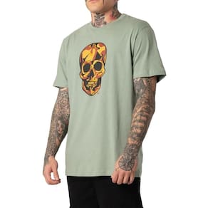Camiseta MCD Caveira Camuflado SM25 Masculina Verde Alvorada