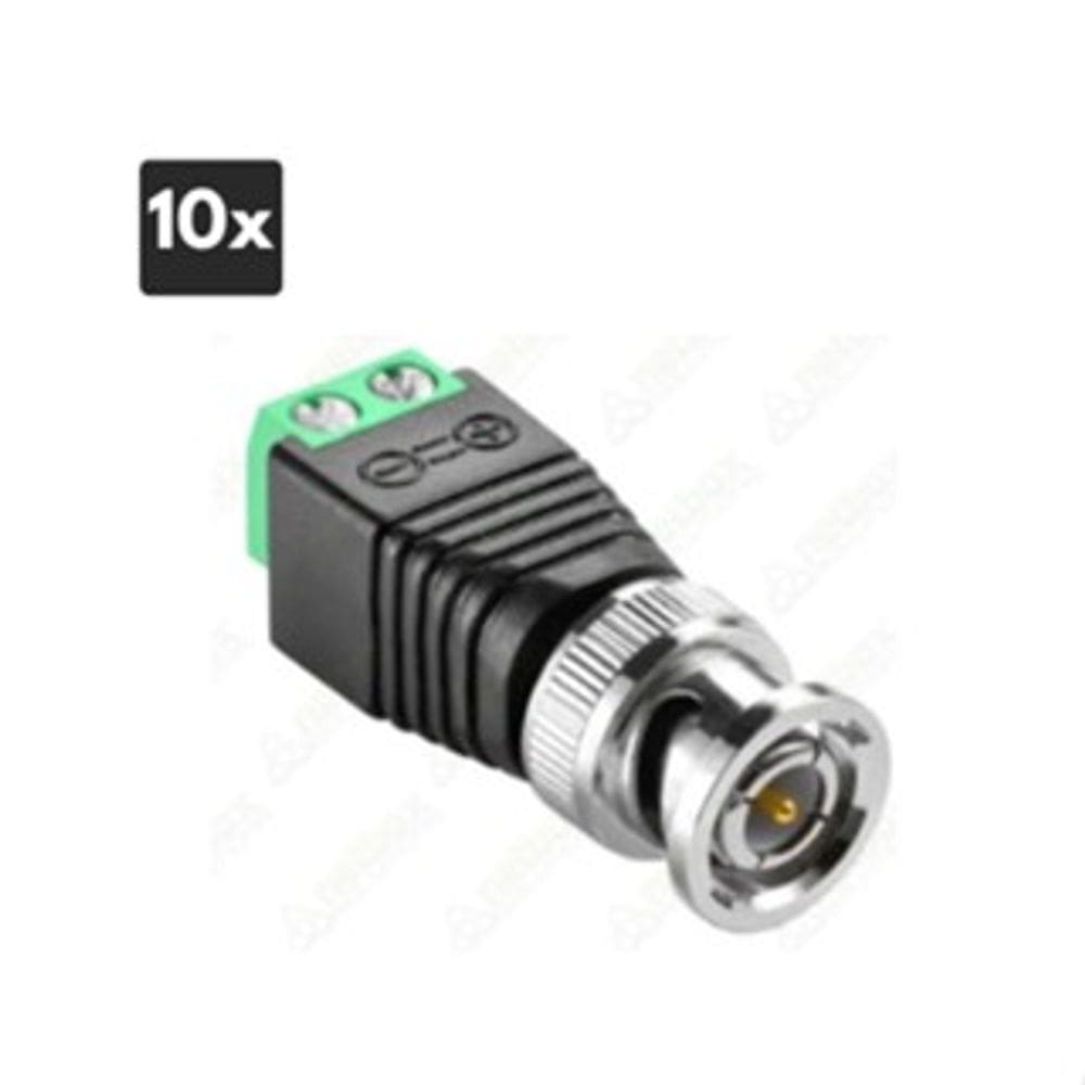 10x Conector BNC com Brone para Câmera de Segurança Plug Macho Sem solda