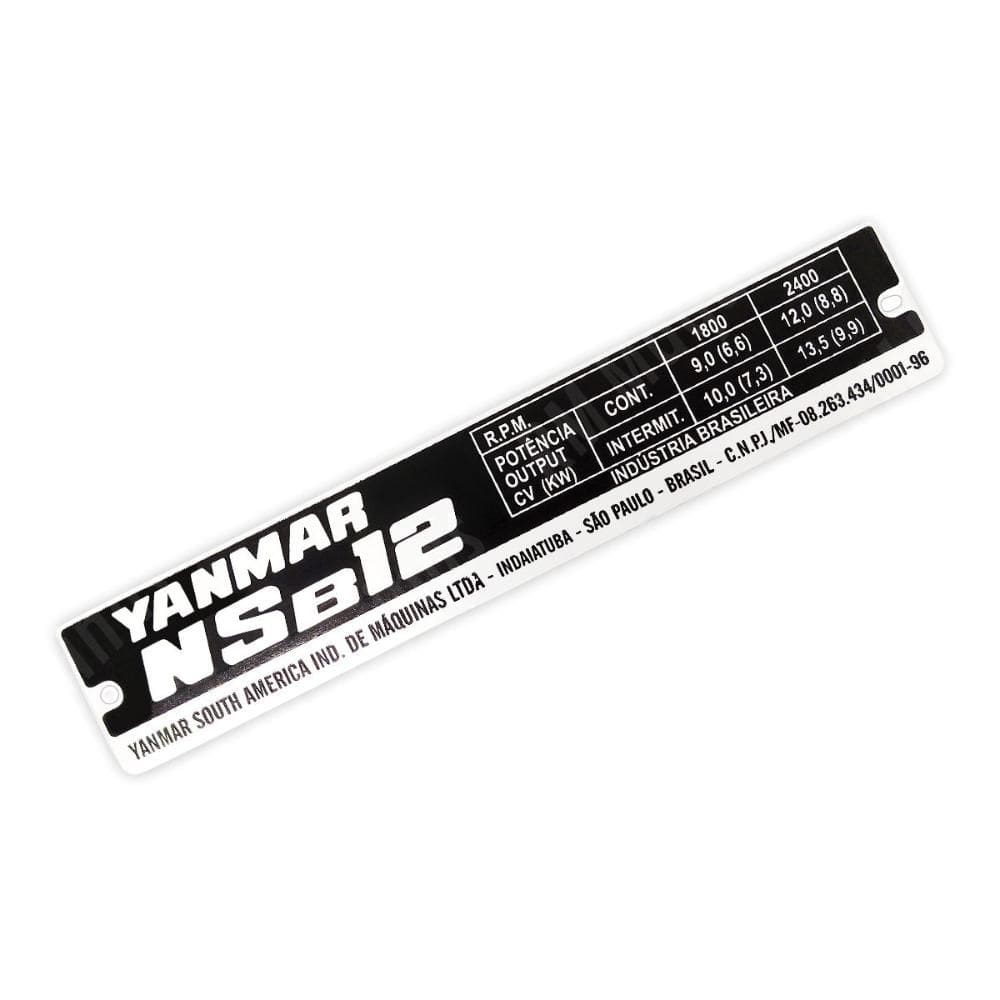 Placa Marca Do Motor Yanmar Nsb12 