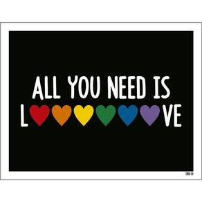 Kit 3 Placas Decorativa - All You Need Is Love Diversidade