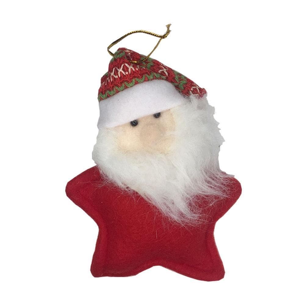 Enfeite Mini Papai Noel Estrela Com Cachecol 15Cm Cromus