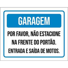 Placa Garagem Não Estacione Frente Portão 36X46