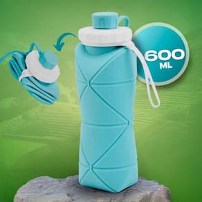 Garrafa Dobrável 600Ml Inquebrável Perfeita Levar Na Bolsa