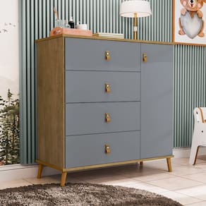 Comoda Sapateira Jujuba Em Mdf Nature / Cinza