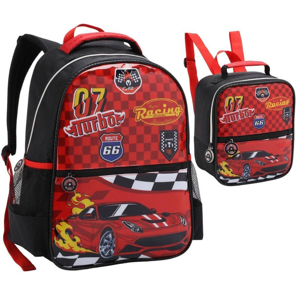Mochila Mini Costas Infantil Creche Menino Carros Lancheira