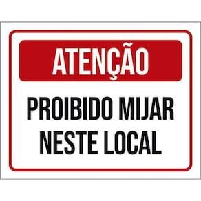 Kit 5 Placas Proibido Mijar Neste Local 36X46