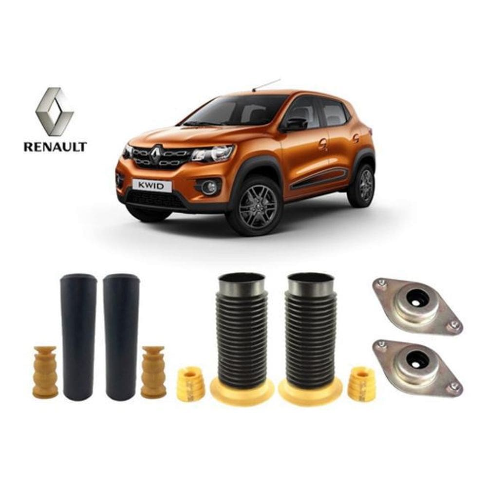 4 Kit Coxim Batente Dianteiro Traseiro Renault Kwid 2017