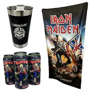 Presente Iron Maiden 3 Cervejas 473Ml+ Copo Térmico + Toalha