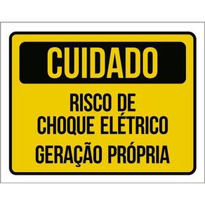 Placa Cuidado Geração Própria Risco De Choque Elétrico 36X46