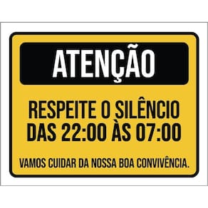 Kit 3 Placas Cuidado Respeite O Silêncio Boa Convivência