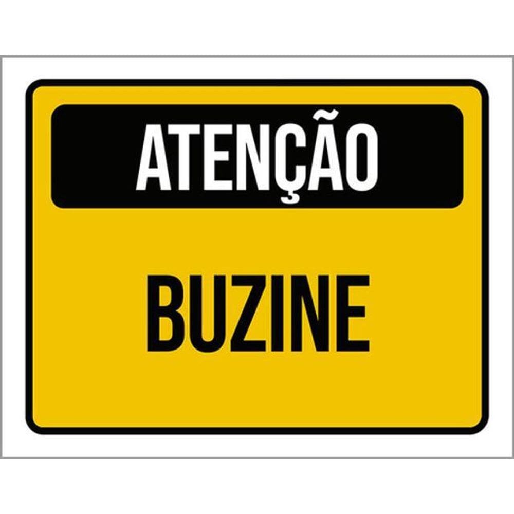 Kit 3 Placas Atenção Amarela Buzine